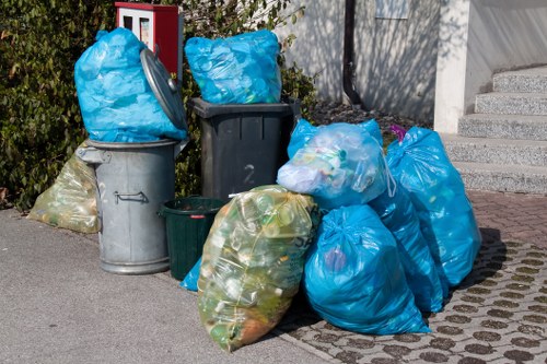 Mixed household waste and bulky items prepared for responsible removal