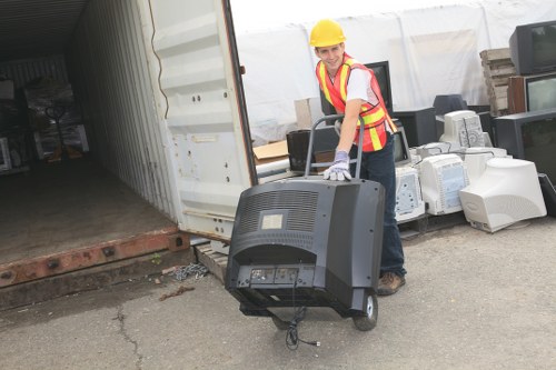 Waste sorted for recycling at a local transfer station