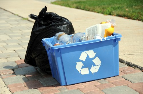 Collection of mixed rubbish and recyclable items for local waste removal